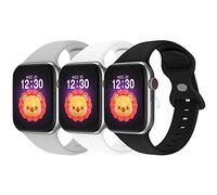 Bandkids 3er-Pack Armband für Kinder, Apple Watch, 38 mm, 40 mm, 41 mm, 42 mm, 44 mm, 45 mm, 49 mm, Ersatz für iWatch-Armbänder Ultra SE Serie 8 7 6 5 5 5 4 38/40 EU /41 mm, Schwarz/Weiß/Wolkengrau)