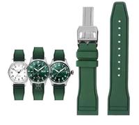 BANDKIT For IWC Fluoro Rubber Watch Strap Quick Release Pilot AMG Petronas F1 Team Waterproof Sports Bracelet Watchband 20mm 21mm 22mm(Army green-silver B,22mm)