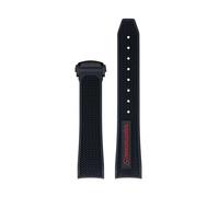 BANDKIT For Omega Speedmaster Watch Strap Stainless Steel Deployment Buckle 20mm 21mm 22mm Rubber Silicone Watchbands(Black Red 6,20mm)