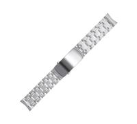 BANDKIT For Omega Strap Metal Watchband New Seamaster DIVER 300M Push Slider Buckle 316L Stainless Steel 20mm Watch Band(Silver)