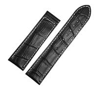 BANDKIT Genuine Leather watch band For Oris Frosted Folding Buckle Watch Chain 20mm 22mm Strap(Black-No buckle,22mm)