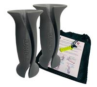 Bandles - Ergonomic Exercise Band Handles for Pain-Free Grip | Versatile Resistance Band Handles for Full-Body Workouts | Durable High-Tension Workout Handles (2 Handles) (Steel Gray, Standard)