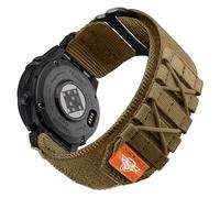 Bandletic 22mm Watch Strap Compatible with Garmin Fenix 6 Pro/6/Fenix 7/7 Pro/8/E/5/5 Pro Strap,Tactical Rugged Nylon QuickFit Sport Wrist Band for Instinct 3 2/Epix 2 Pro/Forerunner 965/955/945, Tan