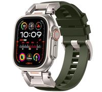 Bandletic Compatible with Apple Watch Ultra 2 Strap - 49mm 44mm 45mm 46mm 42mm for Men, R-Steel FKM Robust Sport Strap with Metal Connector for iWatch Ultra 2/Ultra Series 10 9 8 7 6 5 4 3 2 1 SE