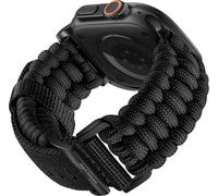 Bandletic Compatible with Apple Watch Ultra 3 2 1 Straps - 49mm 46mm 45mm 44mm 42mm(Series 3/2/1) Paracord Nylon Strap for iWatch Series 11/SE3/SE2/SE/10/9/8/7/6/5/4 Sport Bands for Women Men, Black