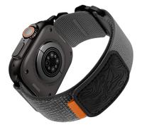 Bandletic Compatible with Apple Watch Ultra 3/2/1 Straps - Nylon Loop Strap Compatible with iWatch Ultra 49mm, Series 11/10 46mm, 9/8/7 45mm, SE3 2/SE/6/5/4 44mm, 3/2/1 42mm, Grey Soft Strap for Men