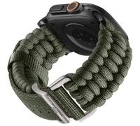 Bandletic Compatible with Apple Watch Ultra 3 2 1 Straps - Nylon Paracord Strap for Men Women Compatible with iWatch Series 11 SE3 SE2 10 9 8 SE 7 6 5 4 49mm 46mm 45mm 44mm 42mm(Series 3 2 1) Green