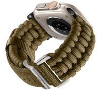 Bandletic Compatible with Apple Watch Ultra 3/2 Straps - Nylon Paracord Straps Compatible with iWatch Ultra 49mm, Series 11/10 46mm, 9/8/7 45mm, SE3/SE2/6/SE/5/4 44mm, 3/2/1 42mm, Tan Yellow