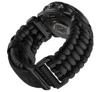 Bandletic Compatible with Garmin Fenix 6 Pro/Fenix 7/Fenix 6/Fenix 5/Fenix E/8 Strap, QuickFit 22mm Nylon Braided Sport Band for Epix 2/Epix 2 Pro 47mm/Forerunner 945/965/955/Instinct 2, Black