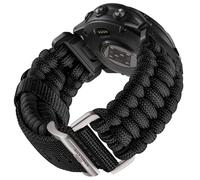 Bandletic Compatible with Garmin Fenix 6 Pro Strap - Fenix 7/Fenix 6/Fenix 5/Fenix E/8 Strap, QuickFit 22mm Nylon Braided Sport Band for Epix 2/Epix 2 Pro 47mm/Forerunner 945/965/955/Instinct 2, Black