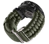 Bandletic Compatible with Garmin Fenix 7/Fenix 6 Pro/Fenix 6/Fenix 5 Fenix E/8 Strap, QuickFit 22mm Nylon Braided Sport Band for Epix 2/Epix 2 Pro 47mm/Forerunner 945/965/Instinct 2, Armygreen
