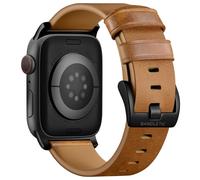 Bandletic Leather Straps Compatible with Apple Watch Ultra 3/2/1 Genuine Strap for iWatch Series 11 SE3 10 SE2 9 8 SE 7 6 5 4 3 2 1 49mm 46mm 45mm 44mm 42mm Replacement Band for Men Women Brown