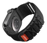 Bandletic Nylon Strap compatible with Apple Watch Strap 41mm 40mm 38mm, Sport Loop Replacement Band for iWatch Wristband Series SE/9 8 7 6 5 4 3 2 1, M-Black