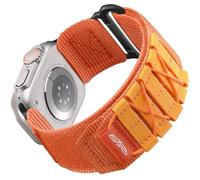 Bandletic Nylon Strap compatible with Apple Watch Strap Ultra/Ultra 2/Ultra 3 49mm, Sport Loop Replacement Band for iWatch Series 11/10 46mm,Series 9/8/7 45mm,SE3/SE2/SE/6/5/4 44mm,3/2/1 42mm,M-Orange