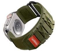 Bandletic Nylon Strap compatible with Apple Watch Strap Ultra/Ultra 2/Ultra 3 49mm, Sport Loop Replacement Band for iWatch Series 11/10 46mm, Series 9/8/7 45mm,SE3/SE2/SE/6/5/4 44mm,3/2/1 42mm,M-Green