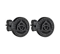 Bandmax Black Celtic Earrings for Men Women Black Stud Earrings Nordic Viking Celtic Stud Earrings Hypoallergenic Ear Piercing Jewelry