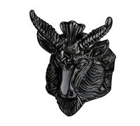 Bandmax Black Rings for Men Stainless Steel Baphomet Demon Gothic Punk Biker Rings Big Heavy Fashion Jewellery, Size 10