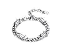 Bandmax Mens Bracelet Cuban Barbed Wire Bracelets Stainless Steel Chain | Silver/Black/Gold Plated Barbwire Link Chains, Gothic Thorns Punk Hip Hop Thick Jewellery, 5/7/9/12mm Width, with Gift Box