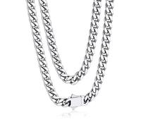 Bandmax Thick Cuban Link Chain Necklace for Men 5mm Wide Hip Hop Chain with Strong Clasp, 46cm Curb Chains Stainless Steel