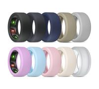 BandRain 10 Pack Cover for Oura Ring Gen 4 & 3/ULTRAHUMAN Ring AIR, Anti-Scratch Elastic Silicone Protector Case Accessories for Women Men Working Out Gym (10 Colors - Set 9, M (11/12/13/14/15))