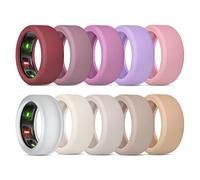 BandRain 10 Pack Cover for Oura Ring Gen 4 & 3/ULTRAHUMAN Ring AIR, Anti-Scratch Elastic Silicone Protector Case Accessories for Women Men Working Out Gym (10 Colors - Set 7, S (6/7/8/9/10))