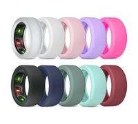 BandRain 10 Pack Cover for Oura Ring Gen 4 & 3/ULTRAHUMAN Ring AIR, Anti-Scratch Elastic Silicone Protector Case Accessories for Women Men Working Out Gym (10 Colors - Set 2, S (6/7/8/9/10))