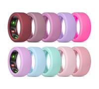 BandRain 10 Pack Cover for Oura Ring Gen 4 & 3/ULTRAHUMAN Ring AIR, Anti-Scratch Elastic Silicone Protector Case Accessories for Women Men Working Out Gym (10 Colors - Set 8, S (6/7/8/9/10))