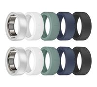 BandRain 10 Pack Cover for Oura Ring Gen 4/4 Ceramic/Oura Gen 3/ULTRAHUMAN Ring AIR, Ultra-Thin Silicone Anti-Scratch Protector Case Accessories for RingConn Gen 2/Gen 2 Air Women Men