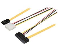 Bandridge BCL9801 6Gb/s 4-Pin Molex Male SATA Data Cable 1m Yellow