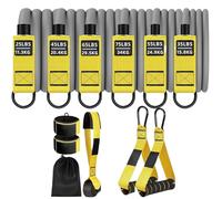 Bands - Adjustable Fitness Bands with Handles, Heavy Duty Portable Gym Equipment with Ankle Straps for Strength Training, Muscle Development and MA Strengthening