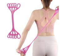 Bands élastiques d'entraînement pour l'entraînement en force - Corde d'exercice de résistance extensible en TPE avec poignée à cinq doigts, renforcement des bras souple et flexible pour la salle de s