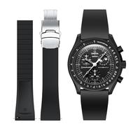 Bands for Omega Swatch Watch,Fluororubber Strap Compatible with Omega x Swatch Moonswatch 20mm Watch,Quick Release Waterproof Replacement Strap for Swatch Omega Men Women (for 20mm watch, Black)