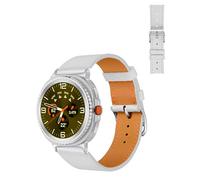 Bands for Samsung Galaxy Watch 8/Watch8 Classic,Leather Wristband for Samsung Galaxy Watch 8/Watch8 Classic Smartwatch,Soft Genuine Leather Replacement Strap,Adjustable,White