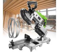 Bandsaw Machine 1100W Portable Cutter for Metal/Wood, 0-45° Mitre Angle, No-Spark Cutting, Wheels & 6 Blades Included