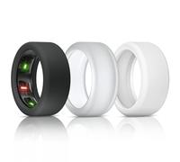 BandSmith Silicone Ring Cover Compatible with Oura Ring Protector, Elastic Case for Oura Ring Gen 4/3 Working Out - Patent Protected (Black+Clear+White, S for 678910)
