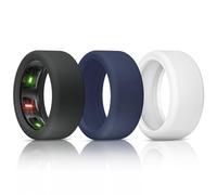 BandSmith Silicone Ring Cover Compatible with Oura Ring Protector, Elastic Case for Oura Ring Gen 4/3 Working Out - Patent Protected (Black+Nightblue+White, M for 11/12/13)