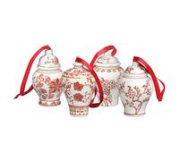 Bandwagon Mini Ginger Jar Ornaments, Set of 4 Porcelain Hanging Ornaments