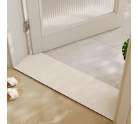 BANEBOR Cuttable Bath Mat for Narrow Spaces - Super Absorbent Doorway Floor Mat, Non-Slip Shower Threshold Rug for Bathroom, Kitchen, Entryway (Ivory, 47''x12'')