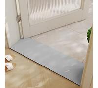 BANEBOR Cuttable Bath Mat for Narrow Spaces - Super Absorbent Doorway Floor Mat, Non-Slip Shower Threshold Rug for Bathroom, Kitchen, Entryway (Light Grey, 47''x12'')
