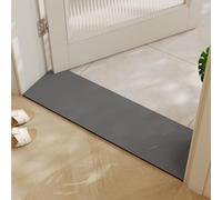 BANEBOR Cuttable Bath Mat for Narrow Spaces - Super Absorbent Doorway Floor Mat, Non-Slip Shower Threshold Rug for Bathroom, Kitchen, Entryway (Grey, 47''x12'')