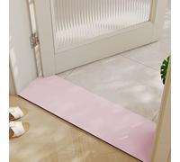 BANEBOR Cuttable Bath Mat for Narrow Spaces - Super Absorbent Doorway Floor Mat, Non-Slip Shower Threshold Rug for Bathroom, Kitchen, Entryway (Pink, 39''x12'')