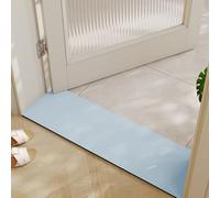 BANEBOR Cuttable Bath Mat for Narrow Spaces - Super Absorbent Doorway Floor Mat, Non-Slip Shower Threshold Rug for Bathroom, Kitchen, Entryway (Blue, 47''x12'')