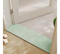 BANEBOR Cuttable Bath Mat for Narrow Spaces - Super Absorbent Doorway Floor Mat, Non-Slip Shower Threshold Rug for Bathroom, Kitchen, Entryway (Green, 47''x12'')