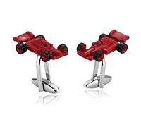 Banemi Awesome Cufflinks, Cuff Links Mens Red Stainless Steel Race Car for Tuxedo Shirts Business 2.8X1.5CM