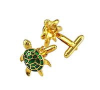 Banemi Mens Cufflinks, Cufflinks for Men Turtle Enamel Copper Gold Cufflinks Business Wedding