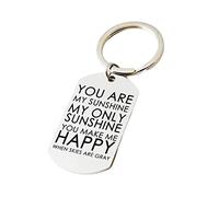Banemi Metal Keyring, Keychains for Women Dog Tag Engraved You are My Sunshine Only.. Keyring Gifts for Friend