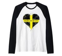 Baner Dewi Sant or Wales Flag on St Davids Day A Proud Welsh Raglan Baseball Tee