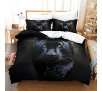 BANEUBBDE Black Panther 3D Printed Duvet Cover Set 3 Pieces Bedding Soft Microfiber with Zipper Closure，Pillowcases for Kids Girls Boys Adults Bedroom Double（200x200cm）