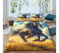 BANEUBBDE Horse Duvet Cover 3 PCS Hotel Quality Quilt Cover Bedding Bed Covers with Pillowcases with Zipper Closure Ultra Soft Anti Allergic Microfiber King（220x240cm）