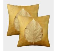 BANEUBBDE Yellow And Gold LeavesCushion Covers Set of 2 Cushion Cover PlantLiving Room Cushions Cases for Farmhouse Outdoor Garden Sofa Cushions Modern Cushion Covers45x45cm